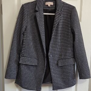 Philosophy Houndstooth Blazer in Black and Gray